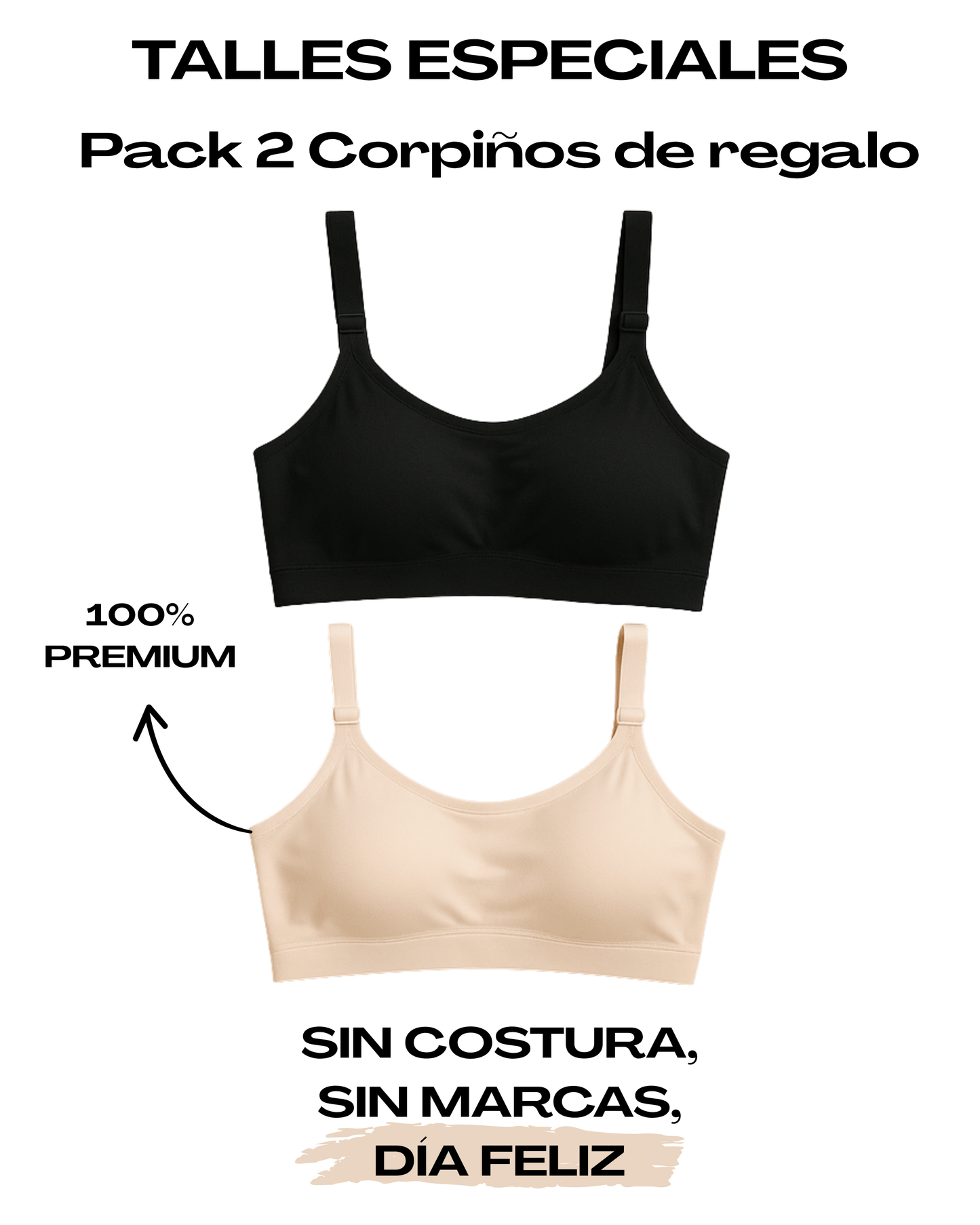 2x1 Calzas efecto push up | 2 Corpiños reafirmantes sin costura + ebook de 🎁